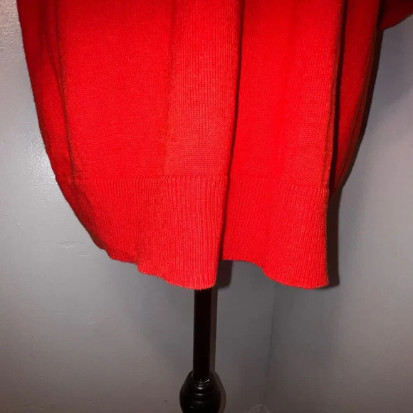 Michael, Michael Kors,M orange open knit back faux leather roll tab cardigan - Picture 7 of 10